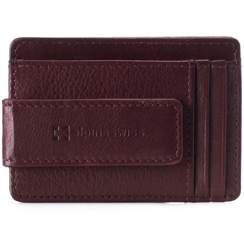 Alpine Swiss Harper Mens RFID Slim Money Clip Front Pocket Wallet Minimalist Leather ID Card Holder