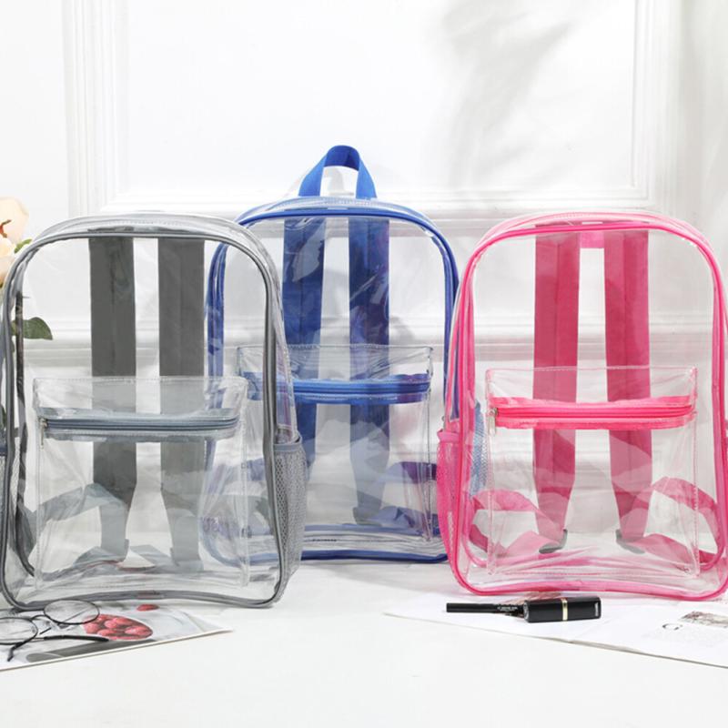 Waterproof transparent backpack PVC large capacity storage bag student school bag