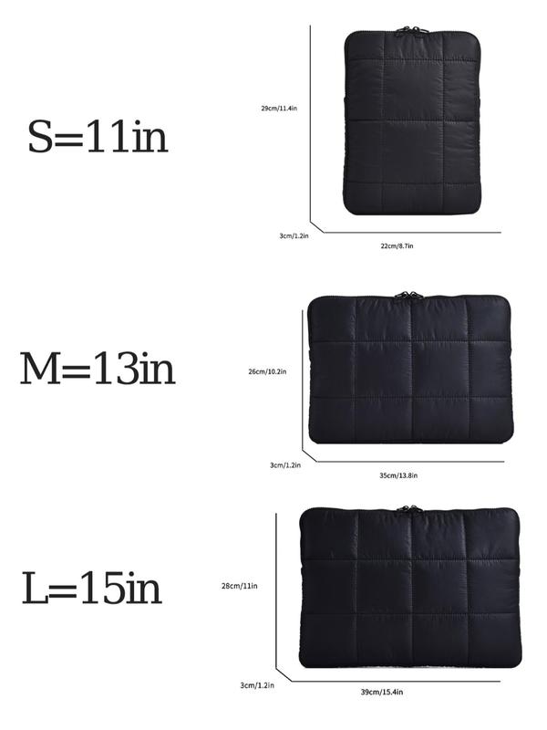 Solid Color Quilted Design Laptop Bag, Portable Shockproof Laptop Case, Fashionable Laptop Bag for Ipad Macbook Air Macbook