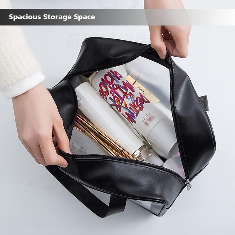 Large Capacity Semi Transparent Toiletry & Makeup Bag, Portable Travel Cosmetic Bag, Multifunctional Bath & Swimming Storage Bag, Christmas Gift