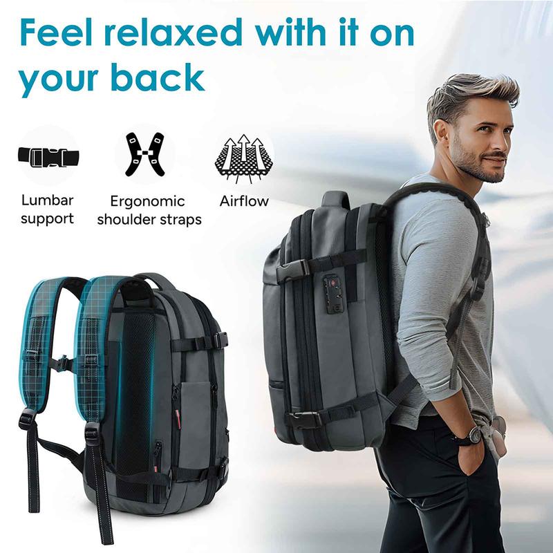 Black Friday Sales, 55L Expandable Vacpack Backpack, Vacuum Seal Backpack Travel, Vacuum Compression Bags for Travel, Air back Backpack with Lock, Travel Airbag Backpack with Portable Electic Pump