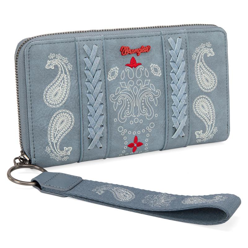 Wrangler Wristlet Wallets for Women, Large Passport Travel Wallet, Western Designer Wallet with RFID Blocking