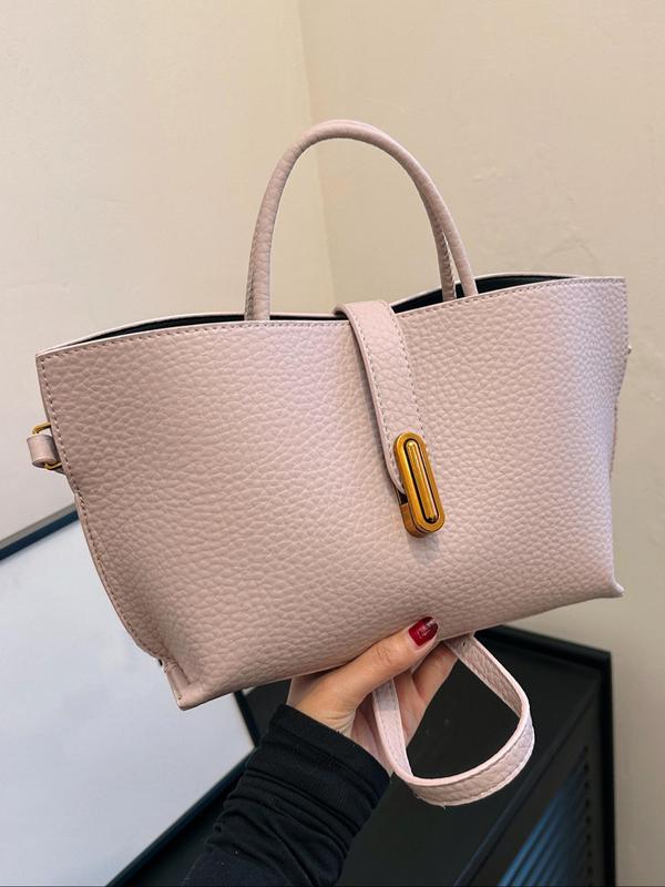 Women's Elegant Solid Color Handbag, Fashionable Crossbody Bag for Daily Used, Casual Trendy Versatile High-quality Daily Commuting Bag