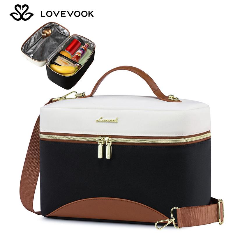 LOVEVOOK Christmas Insulated Lunch Box, Large Capacity Waterproof Lunch Tote with Adjustable Shoulder Strap, Perfect for Office, Picnics, and College, Gift for Christmas