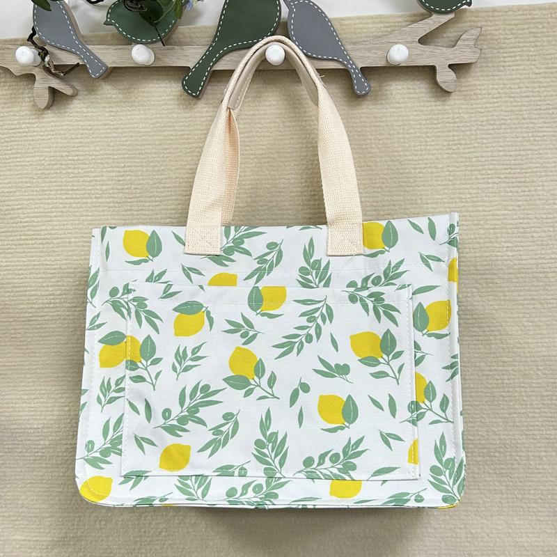 Summer Everything Tote Bag for Women - Daisy Flowret Cherry Pattern Work Bag, Makeup Bag, Everyday Bag - Trendy Versatile Work Tote Bag, Girl Large Beach Bags