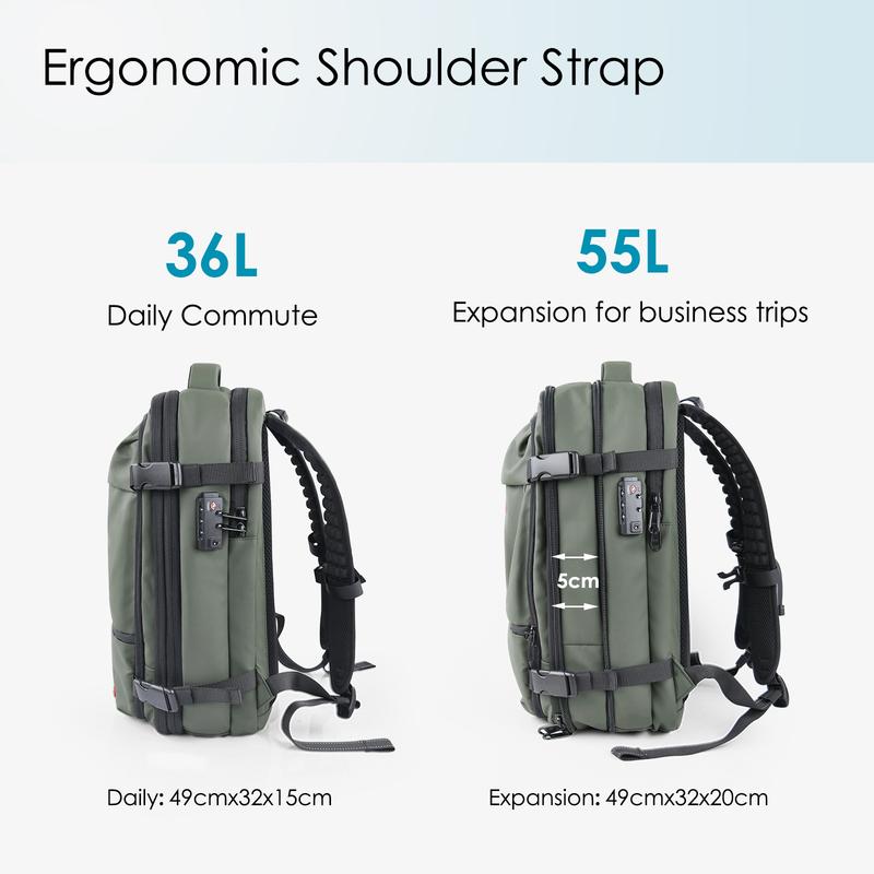 Black Friday Sales, 55L Expandable Vacpack Backpack, Vacuum Seal Backpack Travel, Vacuum Compression Bags for Travel, Air back Backpack with Lock, Travel Airbag Backpack with Portable Electic Pump