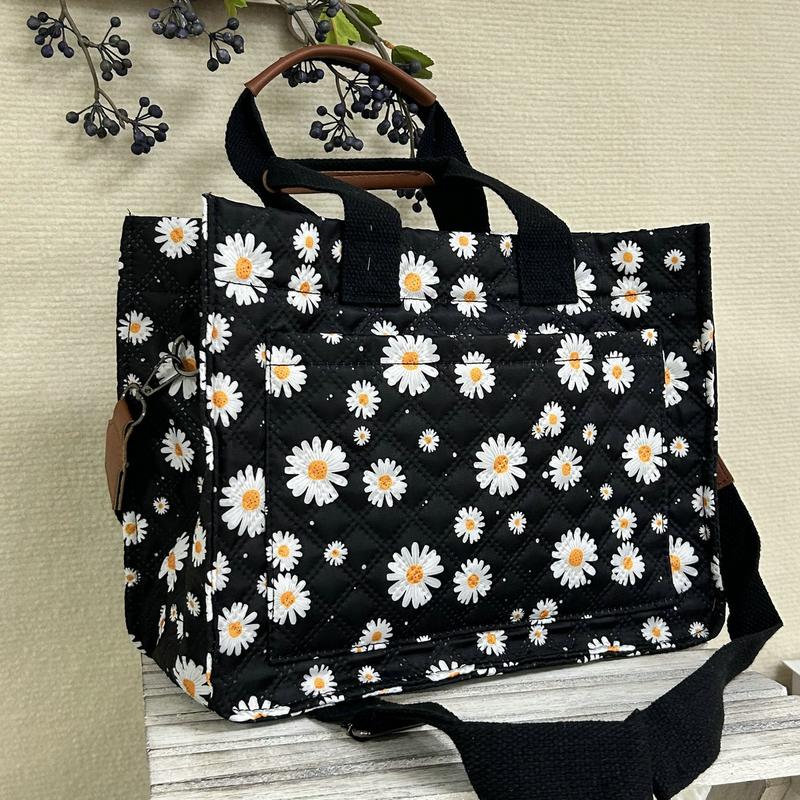 Summer Everything Tote Bag for Women - Daisy Flowret Cherry Pattern Work Bag, Makeup Bag, Everyday Bag - Trendy Versatile Work Tote Bag, Girl Large Beach Bags