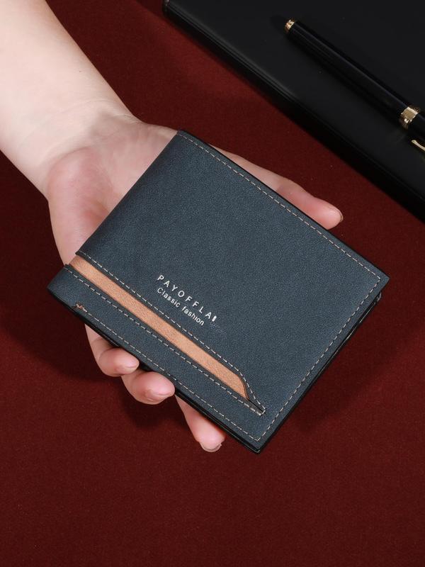 Men's Business Letter Design Short Wallet, Casual Versatile Card Holder for Men, Trendy Wallet for Work & Daily Use