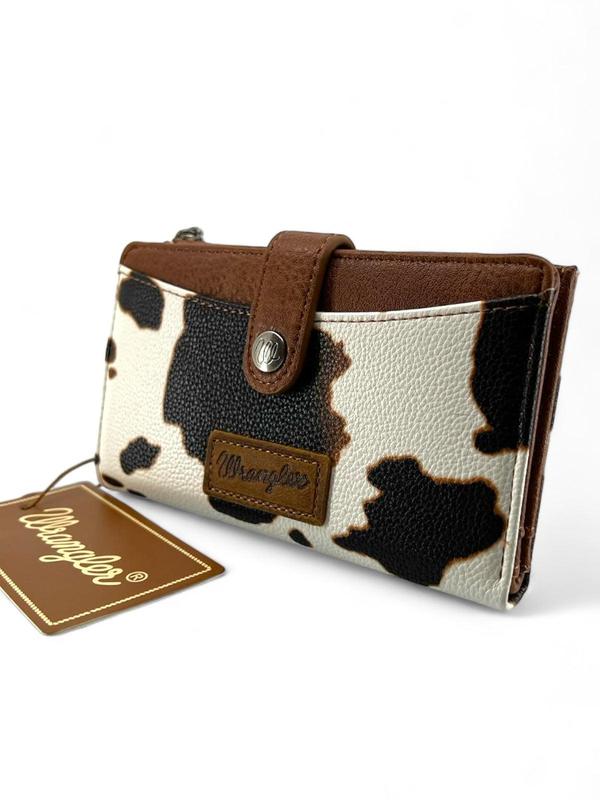 Wrangler Cow Print Snap Closure Wallet