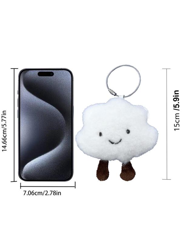 Cute Cloud Shaped Plush Bag Charm, Creative Bag Decoration, Bag Charm for Women & Girls, Bag Decoration for Daily Use