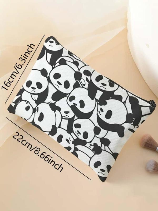 Panda Pattern Makeup Bag, Multi-functional Storage Bag, Travel Makeup Bag, Casual Fashion Makeup Bag for Women & Girls