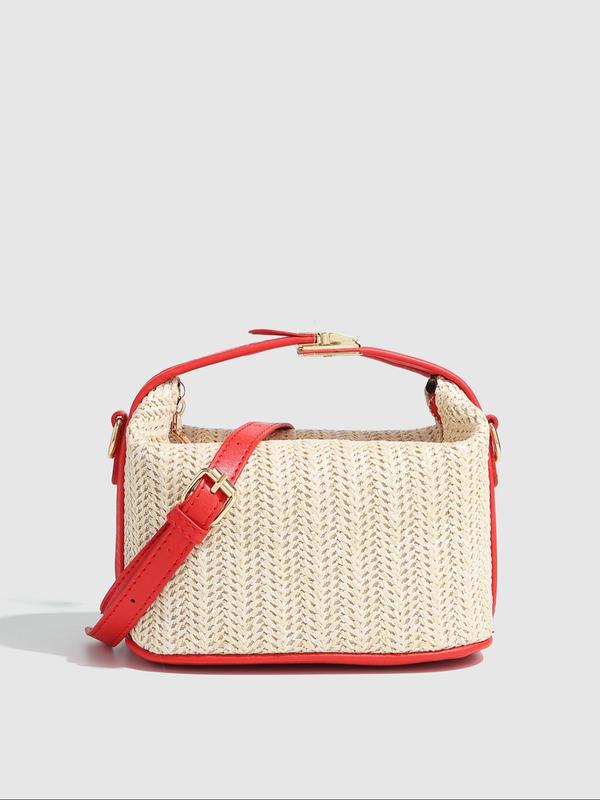 Women's Summer Fashionable Straw Crossbody Bag for Gift, Casual Versatile Braided Shoulder Bag for Daily Used, Trendy All-match Bag for Commute, Fall Outfits, Earthtone Fall Freshness