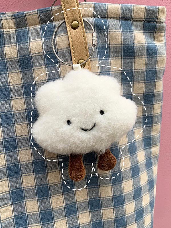 Cute Cloud Shaped Plush Bag Charm, Creative Bag Decoration, Bag Charm for Women & Girls, Bag Decoration for Daily Use