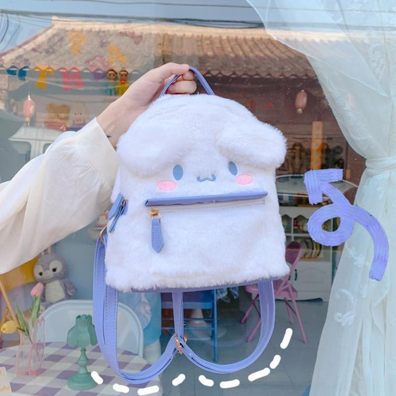 Cute Fashion Small Furry Plush Women Backpacks,Kawaii Mini Bag 3D Kawaii Cartoon Backpack,Ladies Travel Daypacks