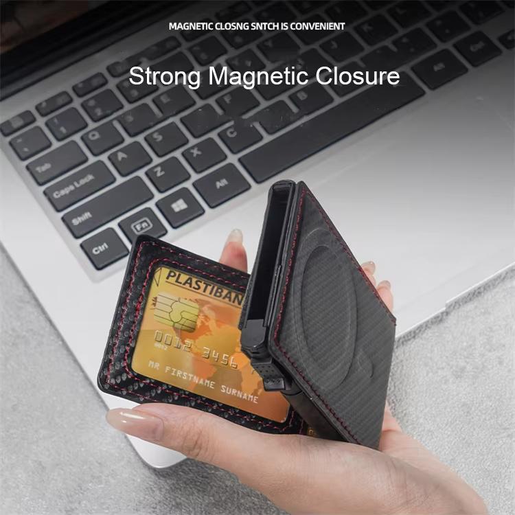 Wallet for Men - with Money Clip Slim Leather Slots Credit Card Holder RFID Blocking Bifold Minimalist Wallet With 1 ID Window