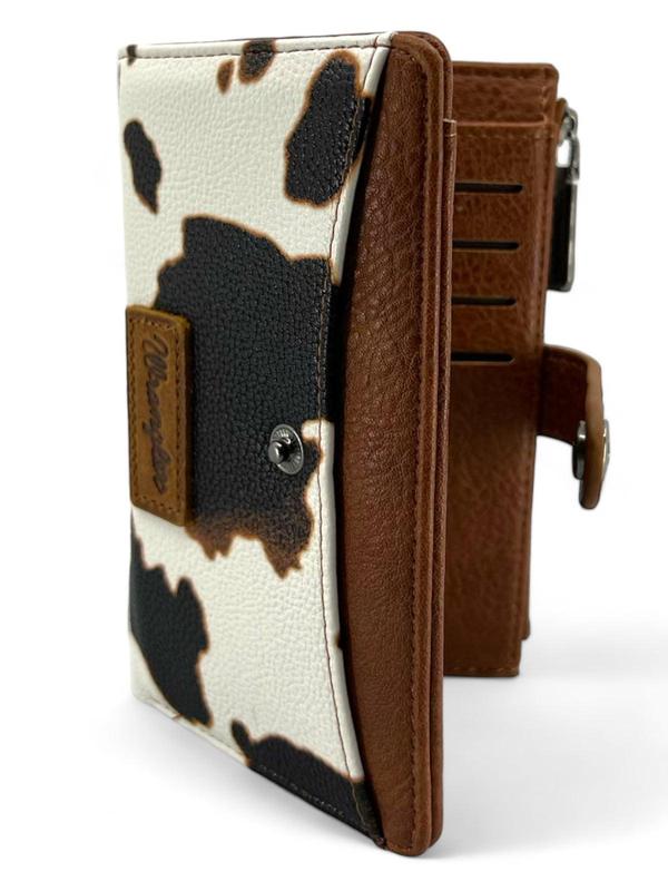 Wrangler Cow Print Snap Closure Wallet