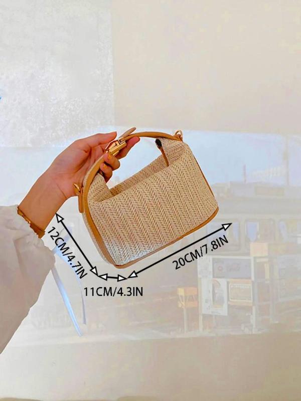 Women's Summer Fashionable Straw Crossbody Bag for Gift, Casual Versatile Braided Shoulder Bag for Daily Used, Trendy All-match Bag for Commute, Fall Outfits, Earthtone Fall Freshness