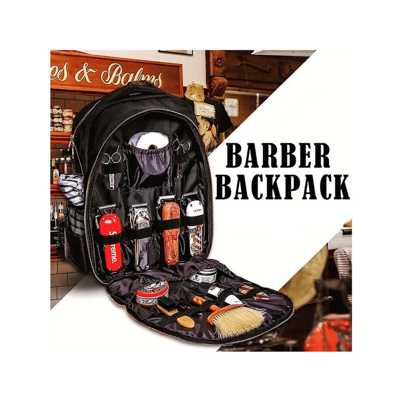 HORIZON  Black Striped Hairdressing Package, Barber Backpack Storage Bag, Suitable For Barbers And Supplies, Makeup Tools Organizer, Backpack