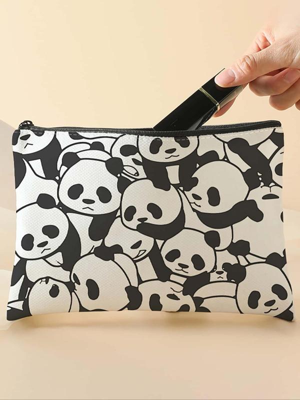 Panda Pattern Makeup Bag, Multi-functional Storage Bag, Travel Makeup Bag, Casual Fashion Makeup Bag for Women & Girls