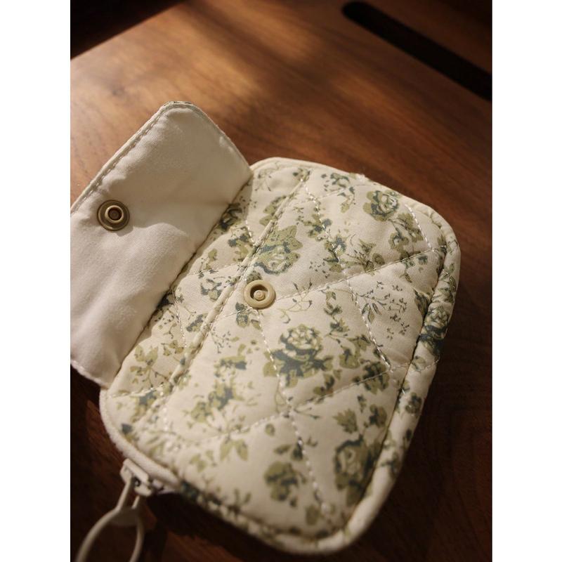 Portable Mini Women Multi-Functional Coin Purse Ditsy Floral Cartoon Flower Cute Card Holder Storage Bag Hibiscus Back To School Supplies