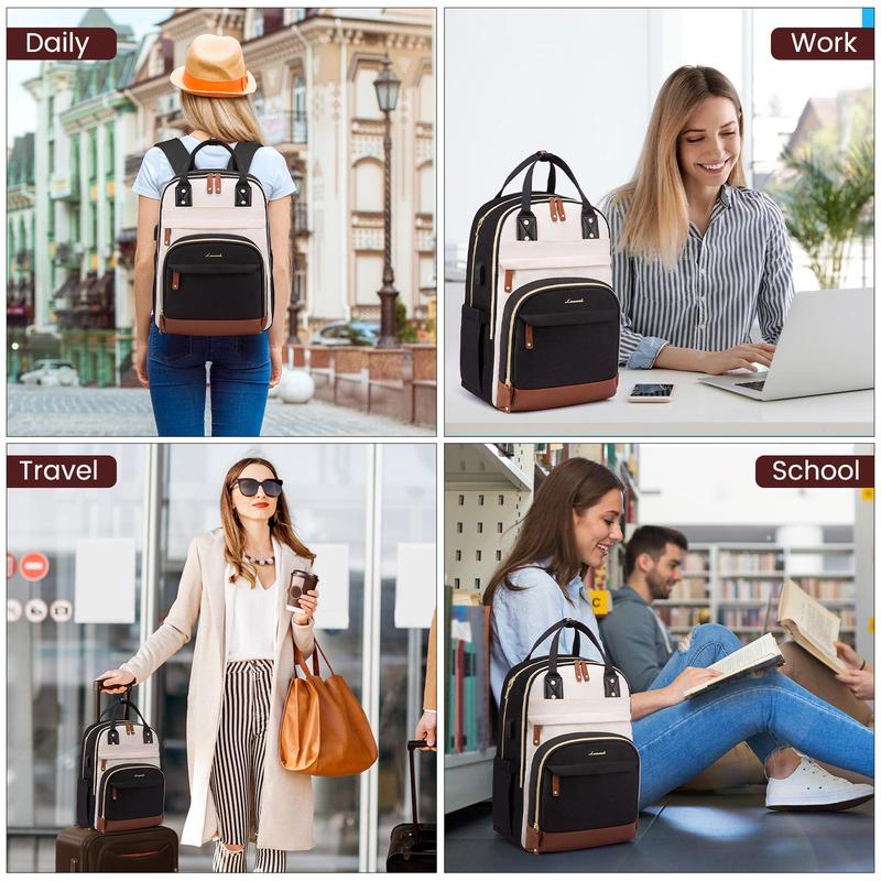 LOVEVOOK Black Friday  Laptop Backpack for Women with Charging Port and Anti-Theft Pocket - College, Travel, Work, Business, Teacher Computer Bag