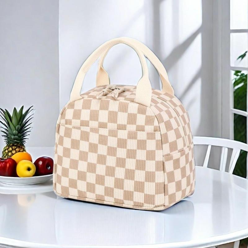 Lunch Bag for Women MenCute Corduroy Lunch Tote BagsReusable Iinsulated Lunch Box LargeCapacity Reusable Insulated Coolerfor Work Picnic or Travel