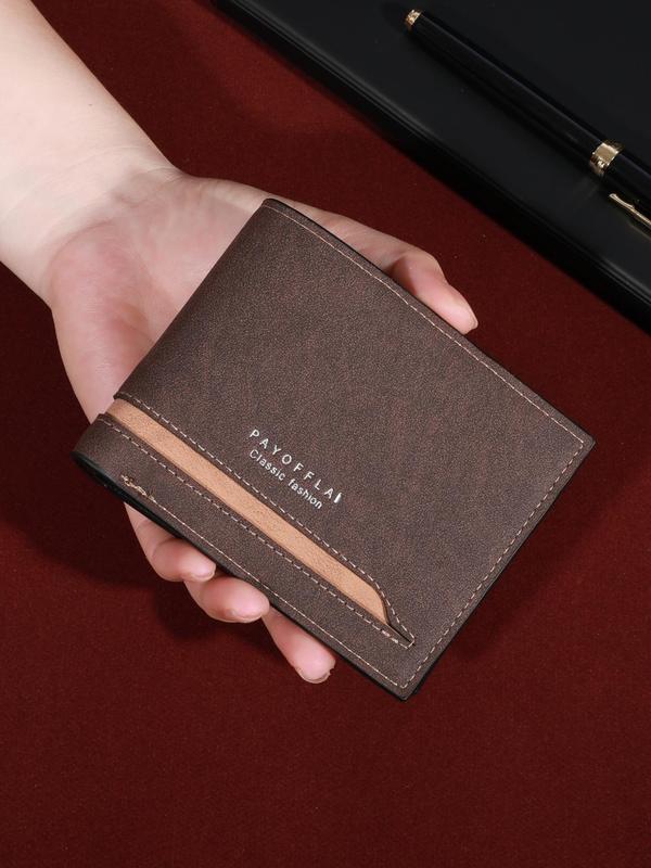 Men's Business Letter Design Short Wallet, Casual Versatile Card Holder for Men, Trendy Wallet for Work & Daily Use