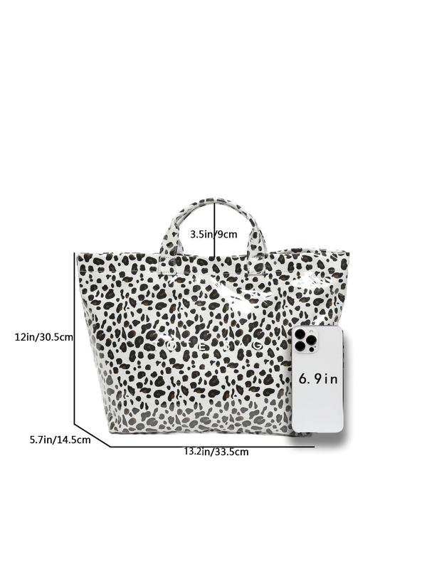 Fashion Leopard Pattern Tote Bag, Large Capacity Handbag for Women, Casual Trendy Versatile High-quality Daily Commuting Bag, Girl Fashionable Shopping Bag