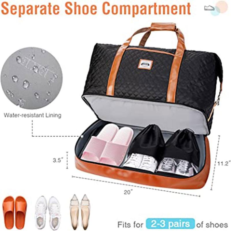 Travel Duffle Bag, Weekender Bags for Women Carry On Travel Bag Overnight Bag with Shoe Compartment Toiletry Bag,Large Capacity Crossbody Bag Lekesky traveling  bag