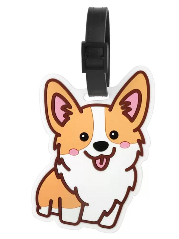 Cartoon Dog Design Luggage Tag, Animal Themed Luggage Tag, Cute Animal Pattern Luggage Tag, Luggage Tag for Travel