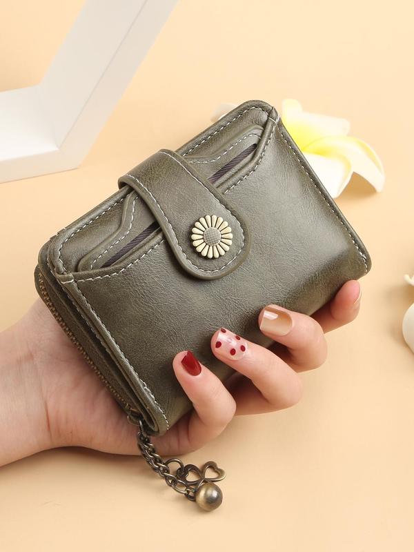 Women's Fashionable Plain Color Short Wallet, Casual Versatile Zipper Wallet for Daily Used, Trendy All-match & Exquisite Wallet for Birthday Gift