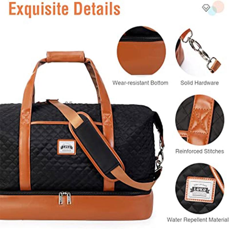 Travel Duffle Bag, Weekender Bags for Women Carry On Travel Bag Overnight Bag with Shoe Compartment Toiletry Bag,Large Capacity Crossbody Bag Lekesky traveling  bag