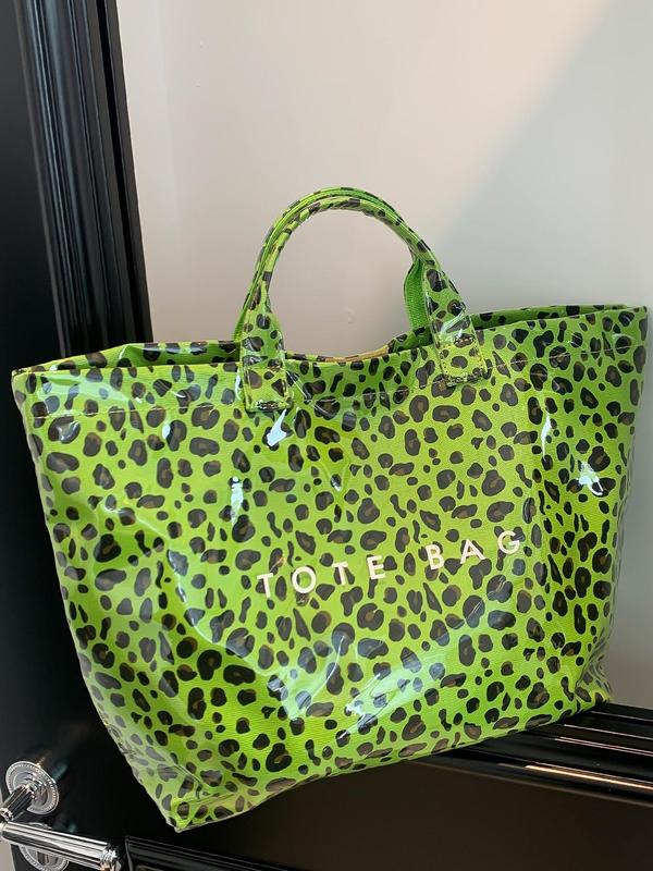 Fashion Leopard Pattern Tote Bag, Large Capacity Handbag for Women, Casual Trendy Versatile High-quality Daily Commuting Bag, Girl Fashionable Shopping Bag