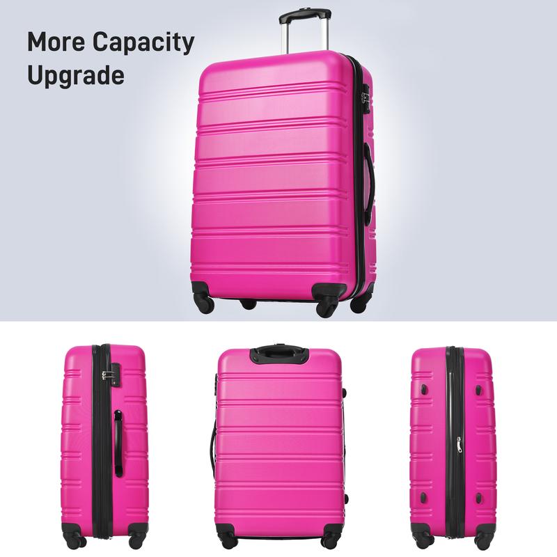 3-piece set of hard shell luggage+360 degree rotating suitcase with TSA lock, 20 