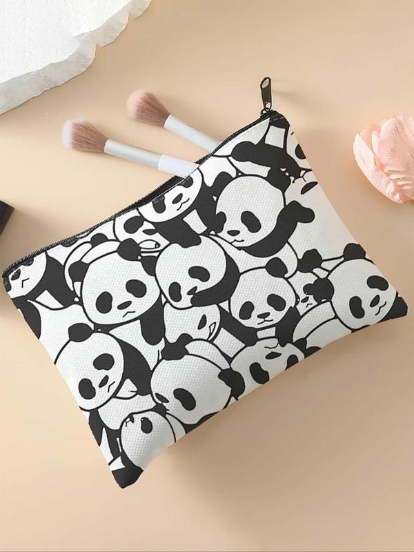 Panda Pattern Makeup Bag, Multi-functional Storage Bag, Travel Makeup Bag, Casual Fashion Makeup Bag for Women & Girls