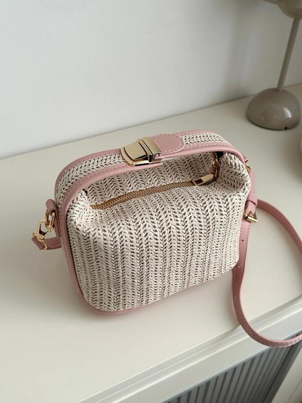 Women's Summer Fashionable Straw Crossbody Bag for Gift, Casual Versatile Braided Shoulder Bag for Daily Used, Trendy All-match Bag for Commute, Fall Outfits, Earthtone Fall Freshness