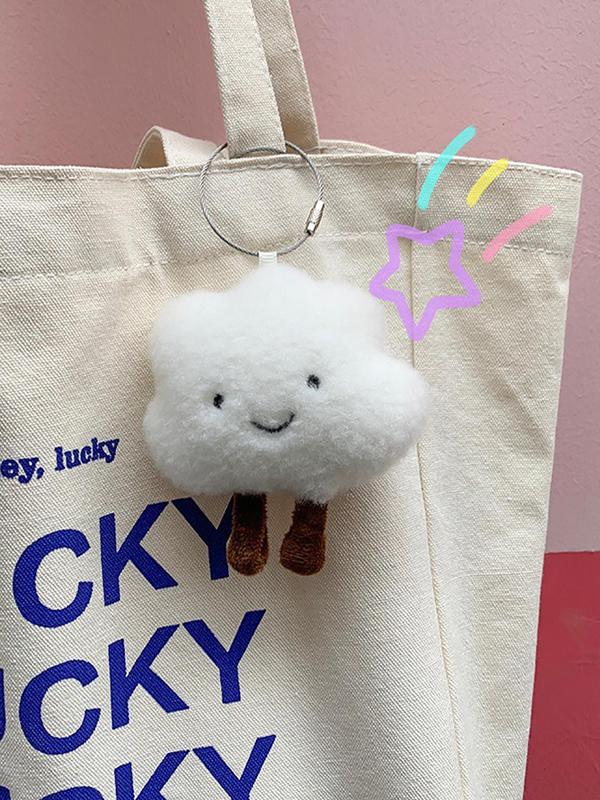 Cute Cloud Shaped Plush Bag Charm, Creative Bag Decoration, Bag Charm for Women & Girls, Bag Decoration for Daily Use