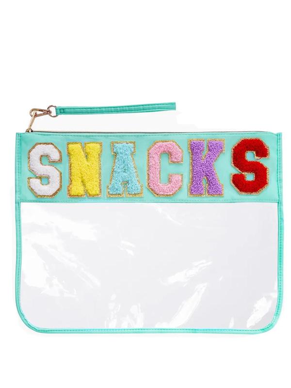 Letter Pattern PVC Snack Makeup Bag, 2024 Portable Large Capacity Cosmetic Bag for Women & Girls, Casual Trendy Versatile High-quality Daily Bag