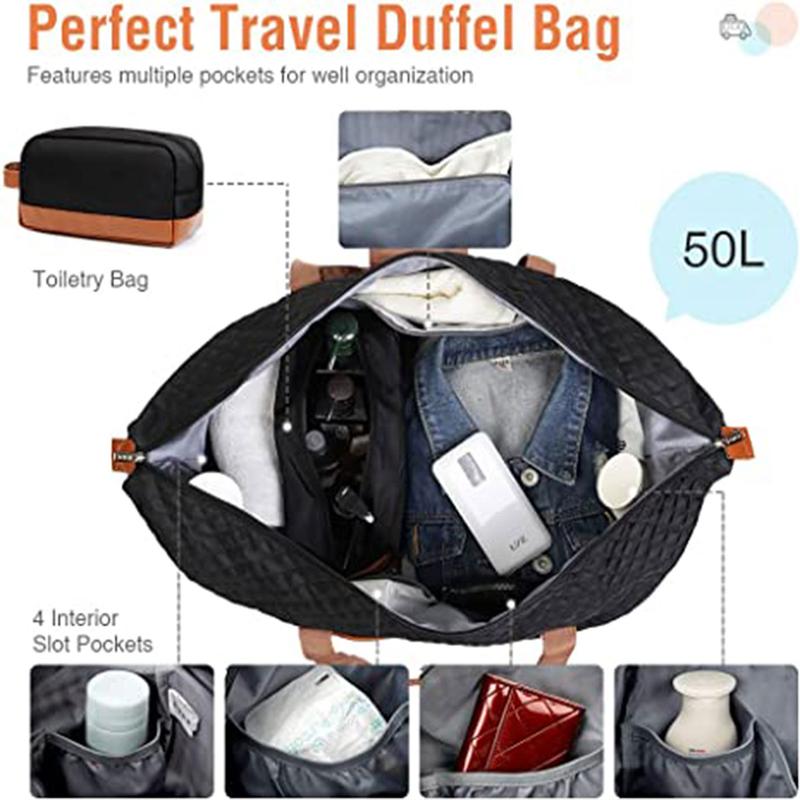 Travel Duffle Bag, Weekender Bags for Women Carry On Travel Bag Overnight Bag with Shoe Compartment Toiletry Bag,Large Capacity Crossbody Bag Lekesky traveling  bag