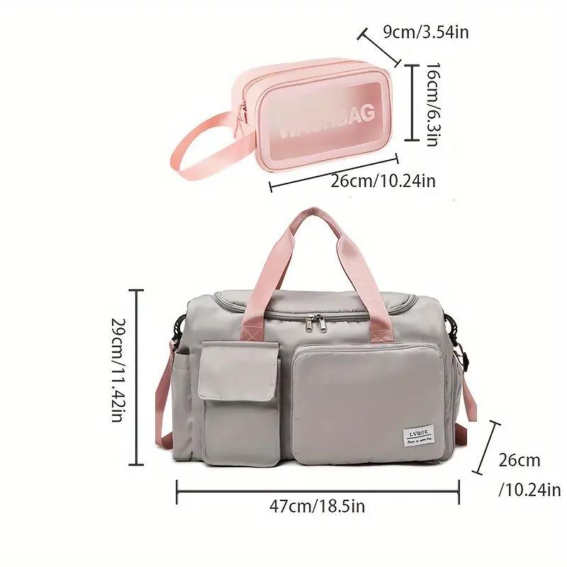 [Value Pack] Duffel & Toiletry Bag 2in1, Large Gym Bag For Women With Shoe Compartment, Travel Duffle Bag, Carry On Weekender Bag travel duffle Travel Luggage Organizer Set pink dustproof travel bags travel luggage carry-on luggage