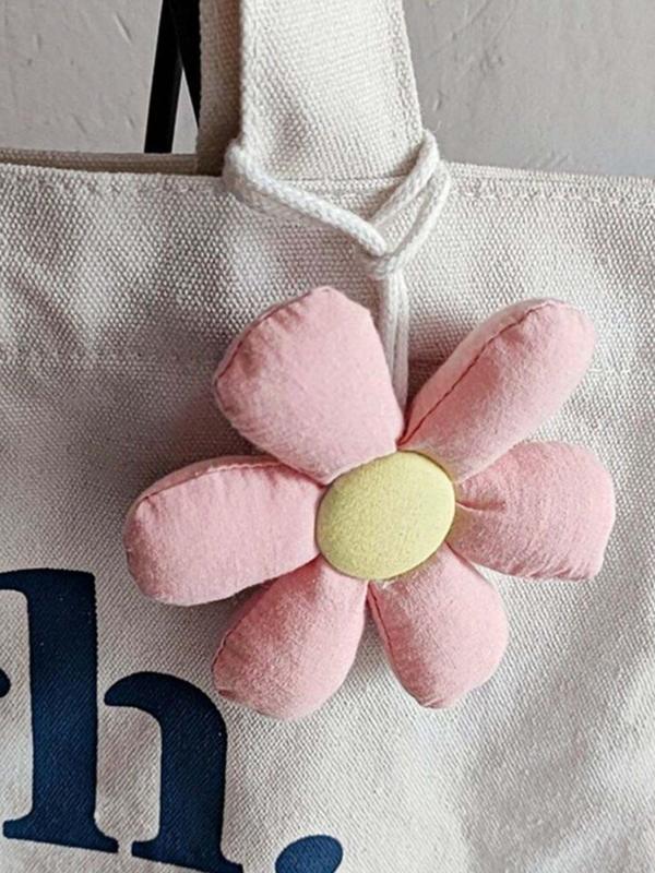 Women's Colorful Cute Flower Shaped Charm, Elegant Novelty Bag Charm, Kawaii Accessories for Bag & Key Decor As Gift for Women & Girls