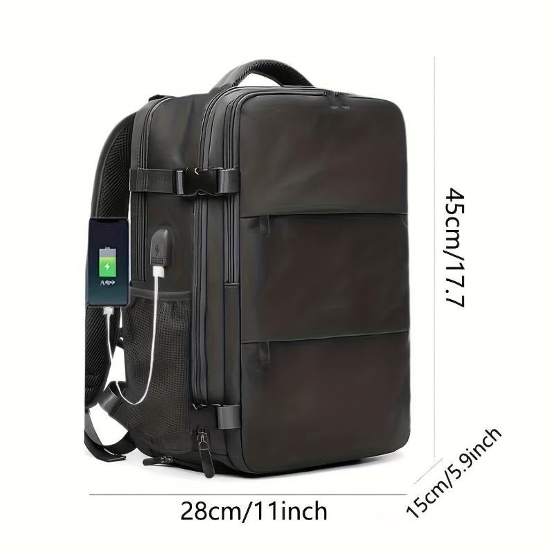 Large Capacity Unisex Travel Backpack - Spacious Polyester Laptop Bag with USB Charging Port, Shoe Compartment, and Flight Approved Carry-On Design - Ideal for Hiking, School, and Gifts