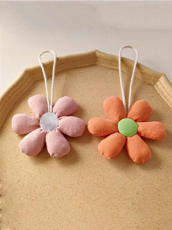 Women's Colorful Cute Flower Shaped Charm, Elegant Novelty Bag Charm, Kawaii Accessories for Bag & Key Decor As Gift for Women & Girls