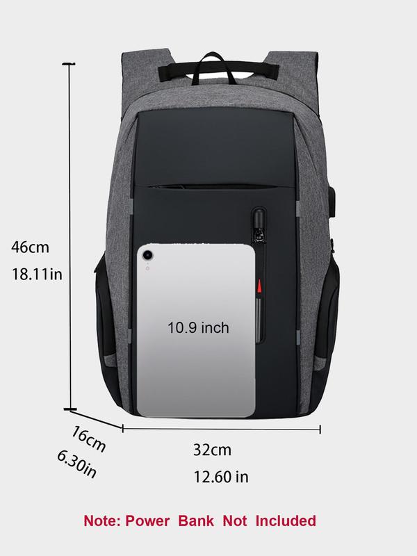 Business Style Large Capacity Laptop Backpack, USB Charging Port Backpack with Night Light Function, Durable Travel Backpack for School & Work