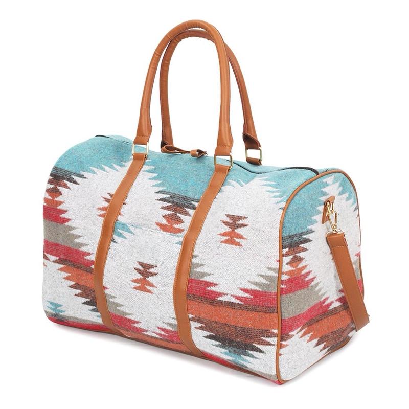 Aztec Duffel - Perfect for Travel and Sports pink multi-function