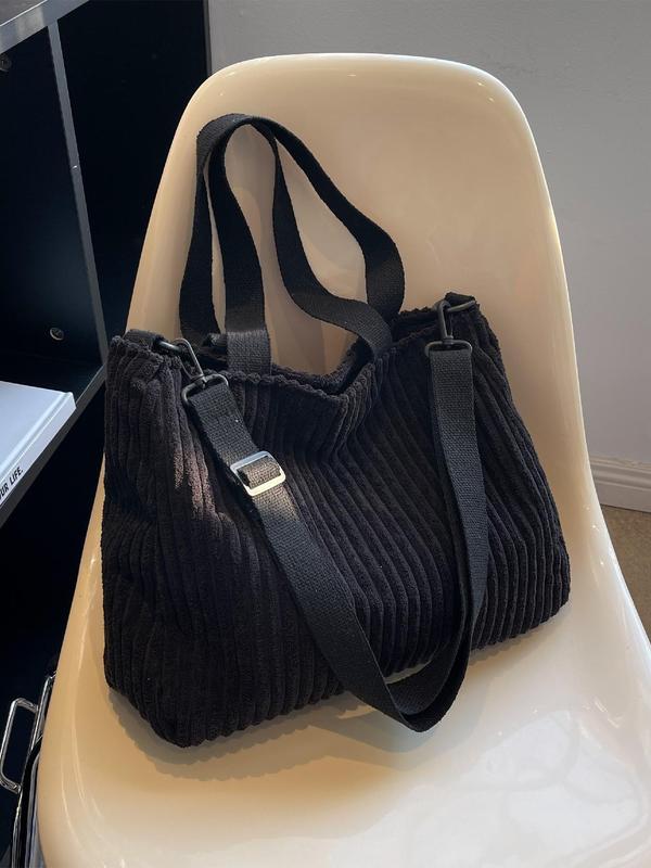 Summer 2024 New Arrival Women's Preppy Minimalist Tote Bag As Gift, Trendy Large Capacity Shoulder Bag, All-match Shoulder Bag for Daily & School Use, Clean Girl Commuter Bag for Teen Student