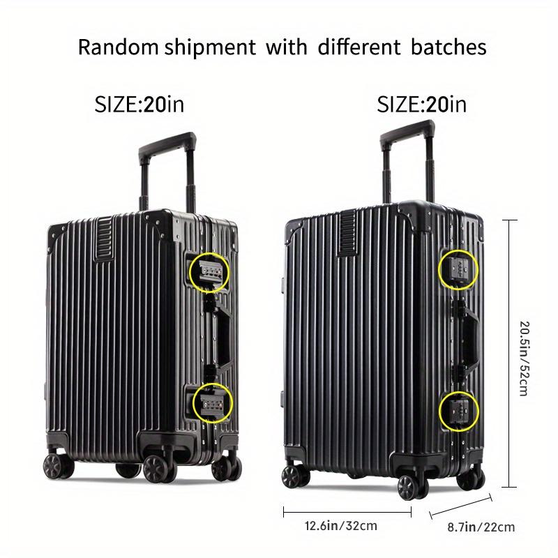 2024 Hard Shell Luggage Suitcase, Striped Carry On Aluminum Frame Trolley Case, Universal Wheel Travel Case With Password