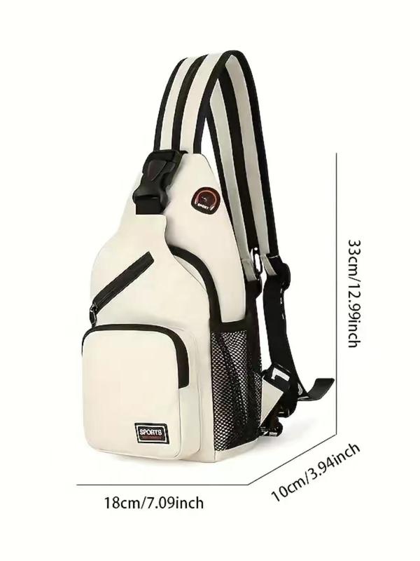 Unisex Casual Sporty Zipper Sling Bag, Multi-functional Chest Bag, Casual Trendy Versatile Backpack for Women & Men for Daily Life