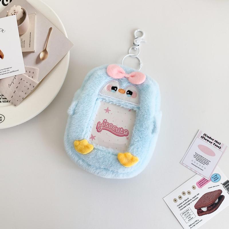 Cute Cartoon Animal Design Keychain Bag, 1 Count Mini Coin Purse, Headphone Bag, Portable Storage Bag for Home & Travel, Home Organizer