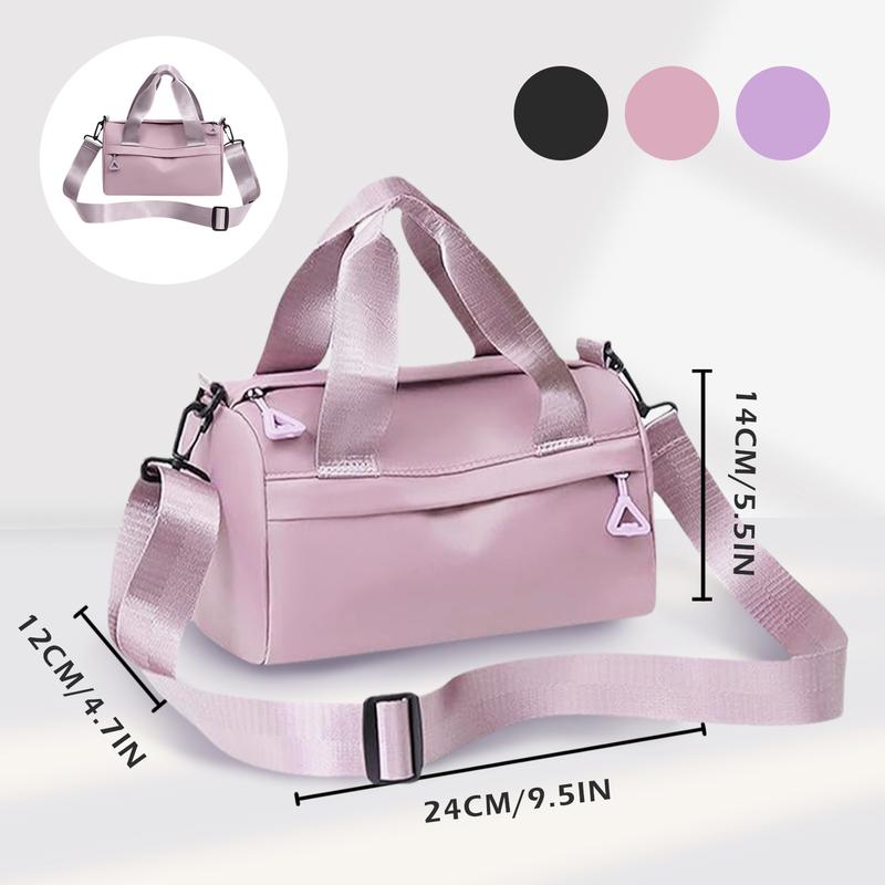 2024 Small Mini Gym Bag, Solid Color Gym Bag, Multi-Purpose Bag for Weekend, Canvas Plain Casual Crossbody,  Portable Sports Bag,  Running, Pink, Great Gift for Friends